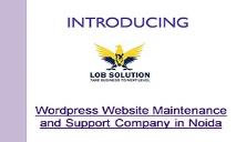 Wordpress Website Maintenance and Support Company in Noida PowerPoint Presentation