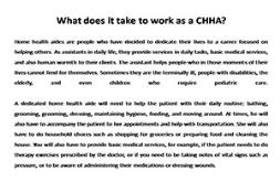 What does it take to work as a CHHA PowerPoint Presentation