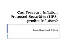 Can Treasury Inflation Protected Securities predict Inflation PowerPoint Presentation