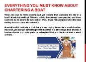Everything You Must Know About Chartering A Boat Powerpoint Presentation