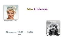 Miss Universe Winners (Between 1961 to 1970) PowerPoint Presentation