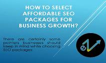 How To Select Affordable SEO Packages For Business Growth PowerPoint Presentation