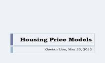 Home Price Models PowerPoint Presentation