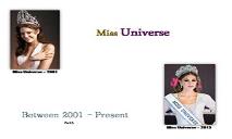 Miss Universe Winners (Between 2001 to present) PowerPoint Presentation