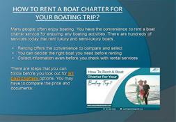How to Rent a Boat Charter for Your Boating Trip Powerpoint Presentation