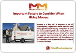 Important Factors to Consider When Hiring Movers Powerpoint Presentation
