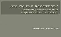 Are We in a Recession? PowerPoint Presentation