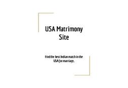 USA Matrimony Site Powerpoint Presentation