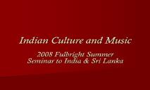 Intro to Indian Culture & Music PowerPoint Presentation