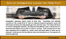 How an Immigration Lawyer Can Help You? PowerPoint Presentation