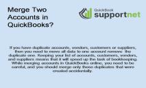 How to merge two accounts in QuickBooks PowerPoint Presentation