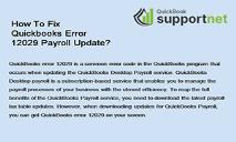 How To Fix Quickbooks Error 12029 Payroll Update PowerPoint Presentation