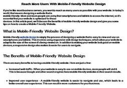 Reach More Users With Mobile-Friendly Website Design Powerpoint Presentation