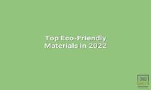 Top Eco-Friendly Products In 2022 PowerPoint Presentation
