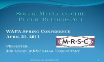 Social Media and the Public Records Act PowerPoint Presentation