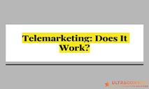 Telemarketing-Does it work PowerPoint Presentation