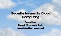 Security Issues in Cloud Computing PowerPoint Presentation