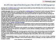 An effective way of marketing your brand with marketing agency Powerpoint Presentation