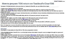 How to prepare TDS return on Taxclouds ClearTDS PowerPoint Presentation