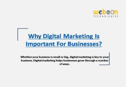 Why Digital Marketing Is Important For Businesses PowerPoint Presentation