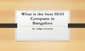 What is the Best SEO Company in Bangalore Powerpoint Presentation