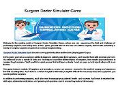 Surgeon Doctor Simulator Game-The Real Doctor Game Powerpoint Presentation