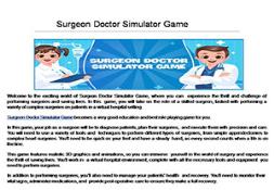 Surgeon Doctor Simulator Game-The Real Doctor Game PowerPoint Presentation