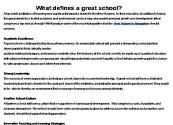 What defines a great school Powerpoint Presentation