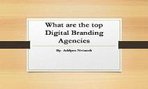 What are the top Digital Branding Agencies PowerPoint Presentation