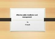 Effective cable installation and management Powerpoint Presentation