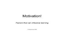 Motivations PowerPoint Presentation