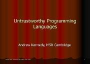 Untrustworthy Programming Languages Powerpoint Presentation