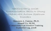 Teaching Early Social Communication Skills to Young Children PowerPoint Presentation