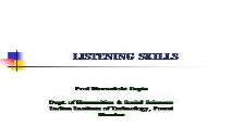 LISTENING SKILLS OVERVIEW PowerPoint Presentation