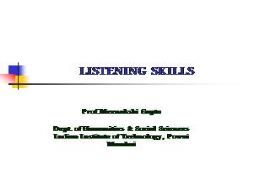 LISTENING SKILLS OVERVIEW PowerPoint Presentation