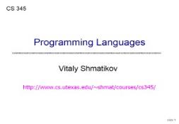 A Programming Languages PowerPoint Presentation