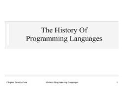 The History Of Programming Languages PowerPoint Presentation