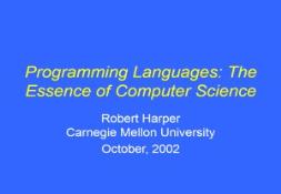 Programming Languages (The Essence of Computer Science) PowerPoint Presentation