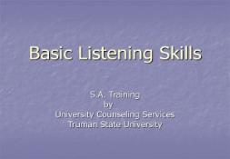 Basic Listening Skills PowerPoint Presentation