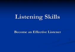 Listening Skills PowerPoint Presentation