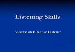 Listening Skills PowerPoint Presentation