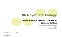 RNA Synthetic Biology PowerPoint Presentation