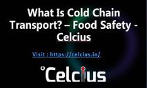 Best Cold Chain Logistics Companies in India PowerPoint Presentation