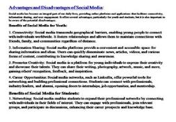 Advantages and Disadvantages of Social Media PowerPoint Presentation