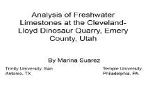 Analysis of Freshwater Limestones at the Cleveland PowerPoint Presentation
