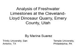 Analysis of Freshwater Limestones at the Cleveland PowerPoint Presentation