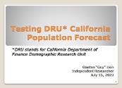 Testing Sacramentos California population projections Powerpoint Presentation