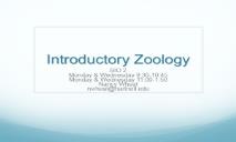 Introductory Zoology PowerPoint Presentation