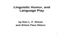 Humor linguistics PowerPoint Presentation