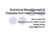 Nutritional Management of Diabetes and Heart Diseases Powerpoint Presentation